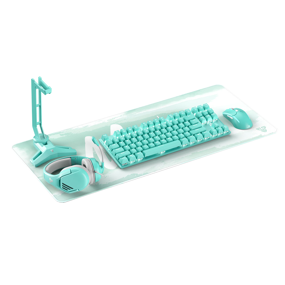Fantech Mint Edition Gaming 5-IN-1 Keyboard + Mouse +Mousepad + Headset + Stand Computer Combo Set