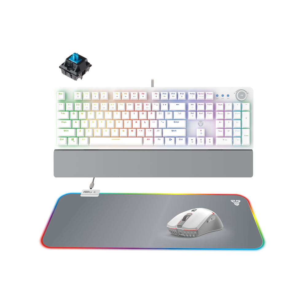 Space White Edition Gaming pc 3-IN-1 Keyboard + Mouse +Mousepad Combo Set