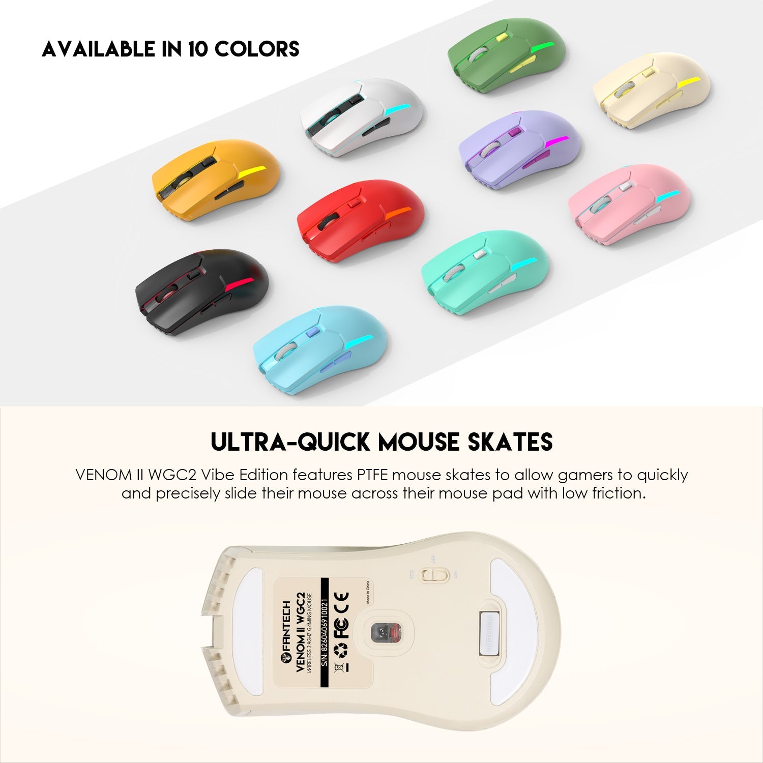 Fantech 2.4Ghz Wireless Gaming PC Mouse Adjustable 2400 DPI Computer Mouse (WGC2)