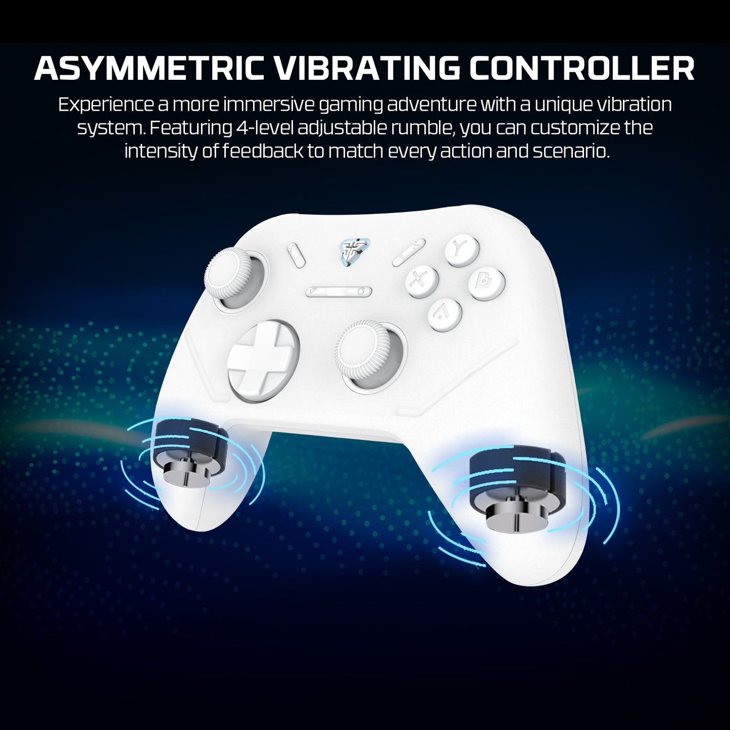 Fantech Wireless Gaming Controller Gamepad Vibration Turbo Mode for Windows PC / PS3 (WGP13S)(White)