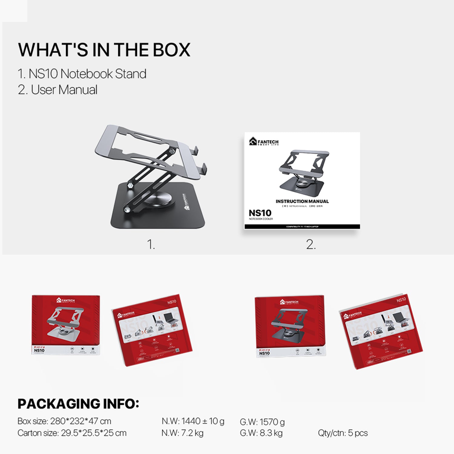 Fantech Note Book Stand with 360° Rotating Base (NS10)
