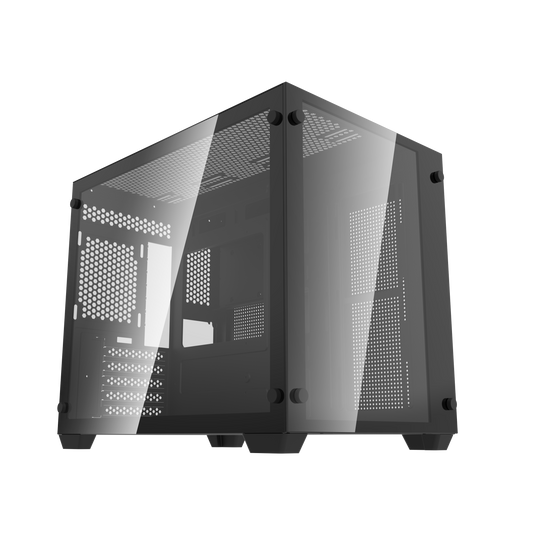 DarkFlash Computer PC CASE Mirco-ATX Tower Tempered Glass Panel without Fan (C285)