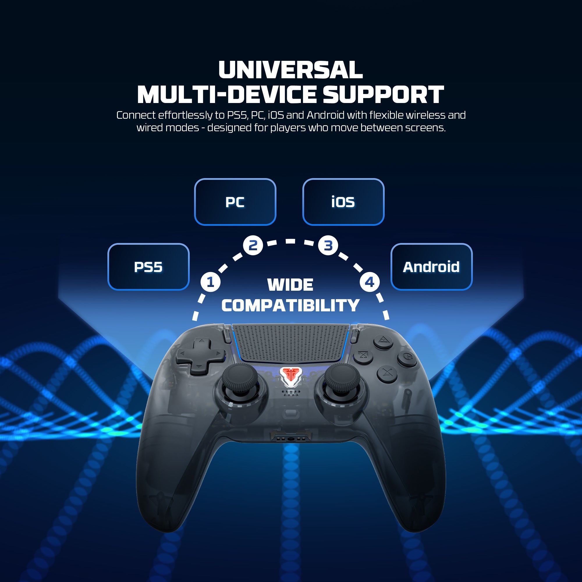 Fantech NOVA II D Wireless PS5/PC Gaming Controller with Touchpad