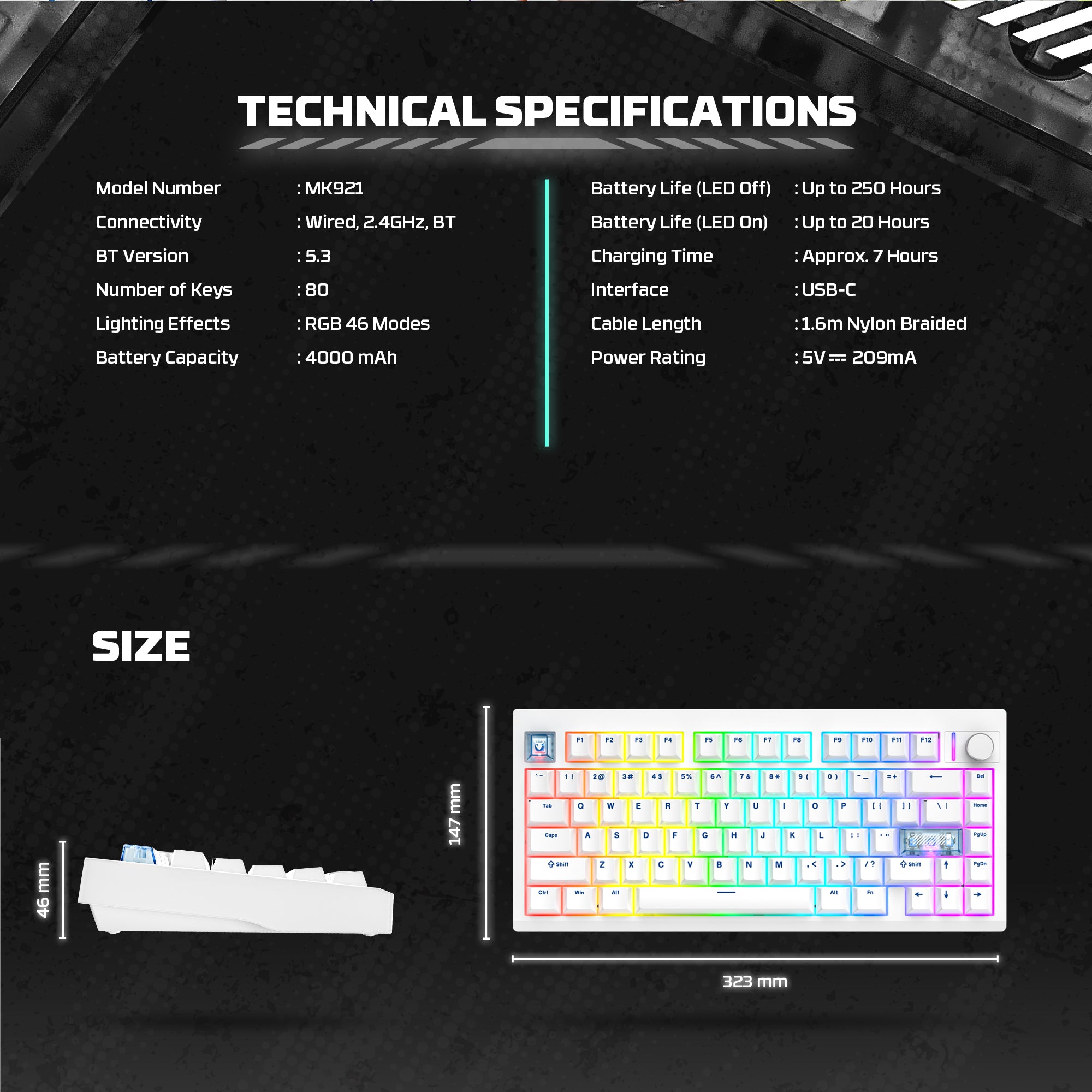 Fantech MAXFIT8 QMK Wireless Mechanical Keyboard