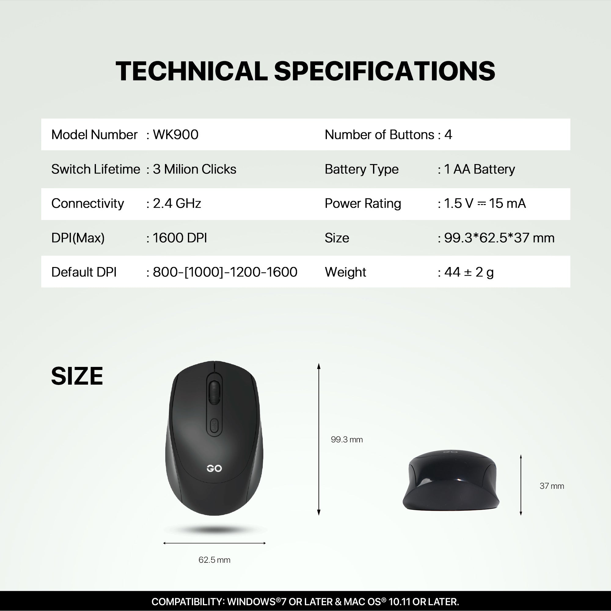 Fantech WK900 Office Silent Wireless Keyboard and Mouse Combo