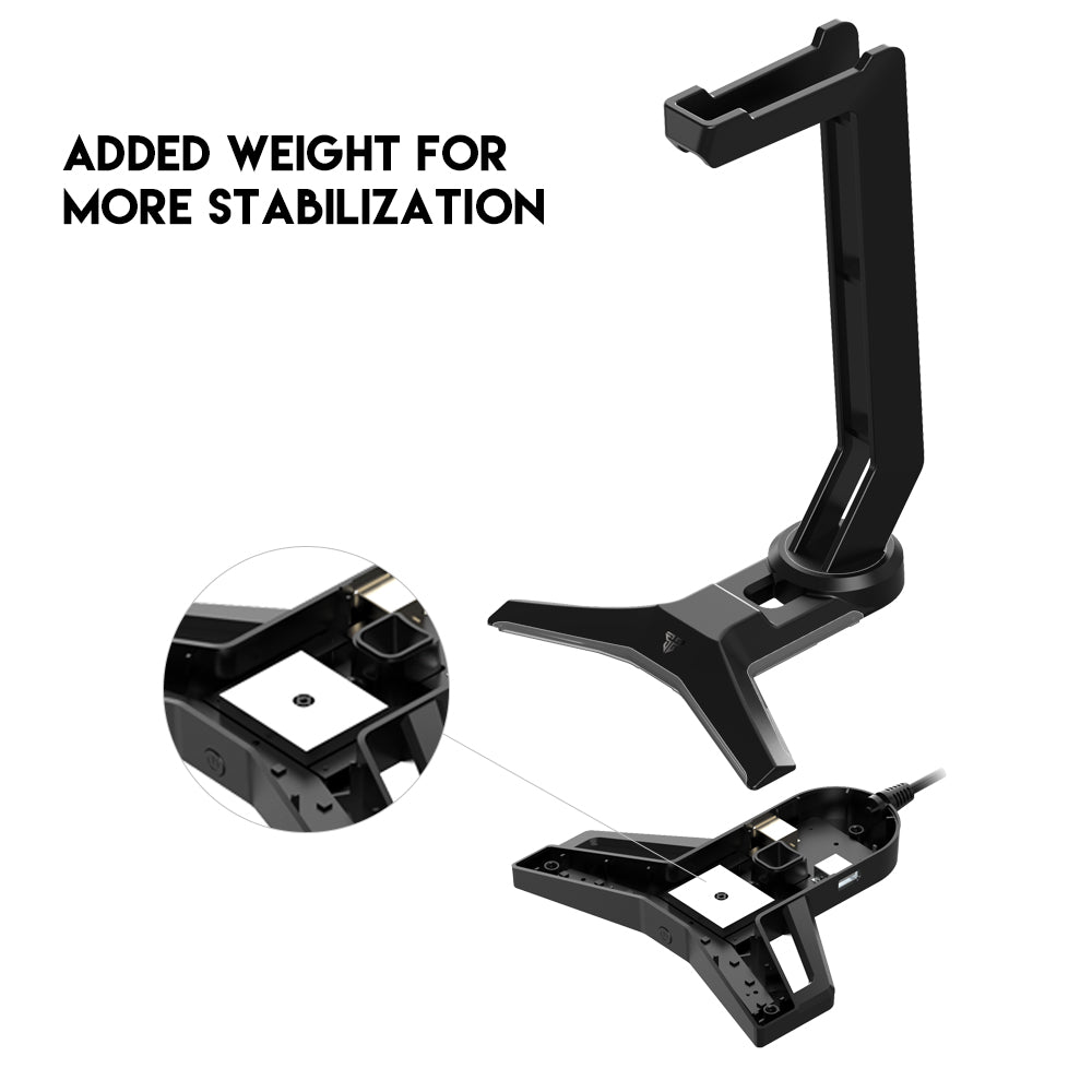 Fantech AC304 Pro RGB Headset Stand with USB Port (Black)