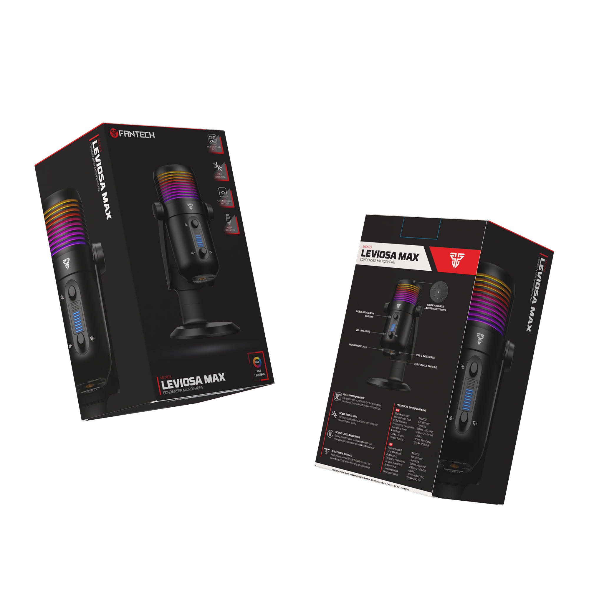 Fantech PC/ Computer USB Condeser Noise Reduction Microphone (MCX03)