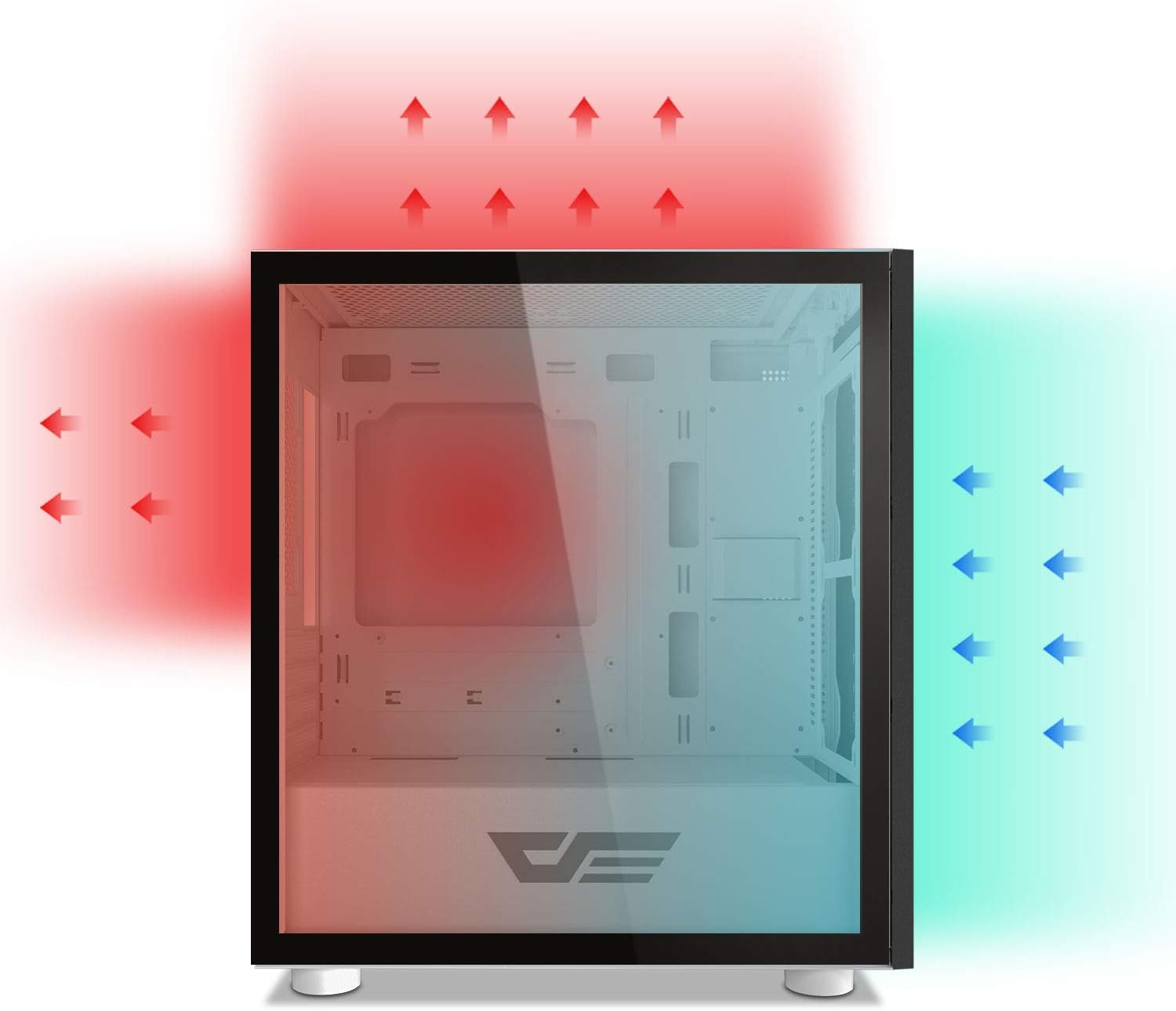 DarkFlash Gaming PC Case Tempered Glass Micro-ATX Tower Computer Case Support 330mm VGA Length (DLM21-Mesh)