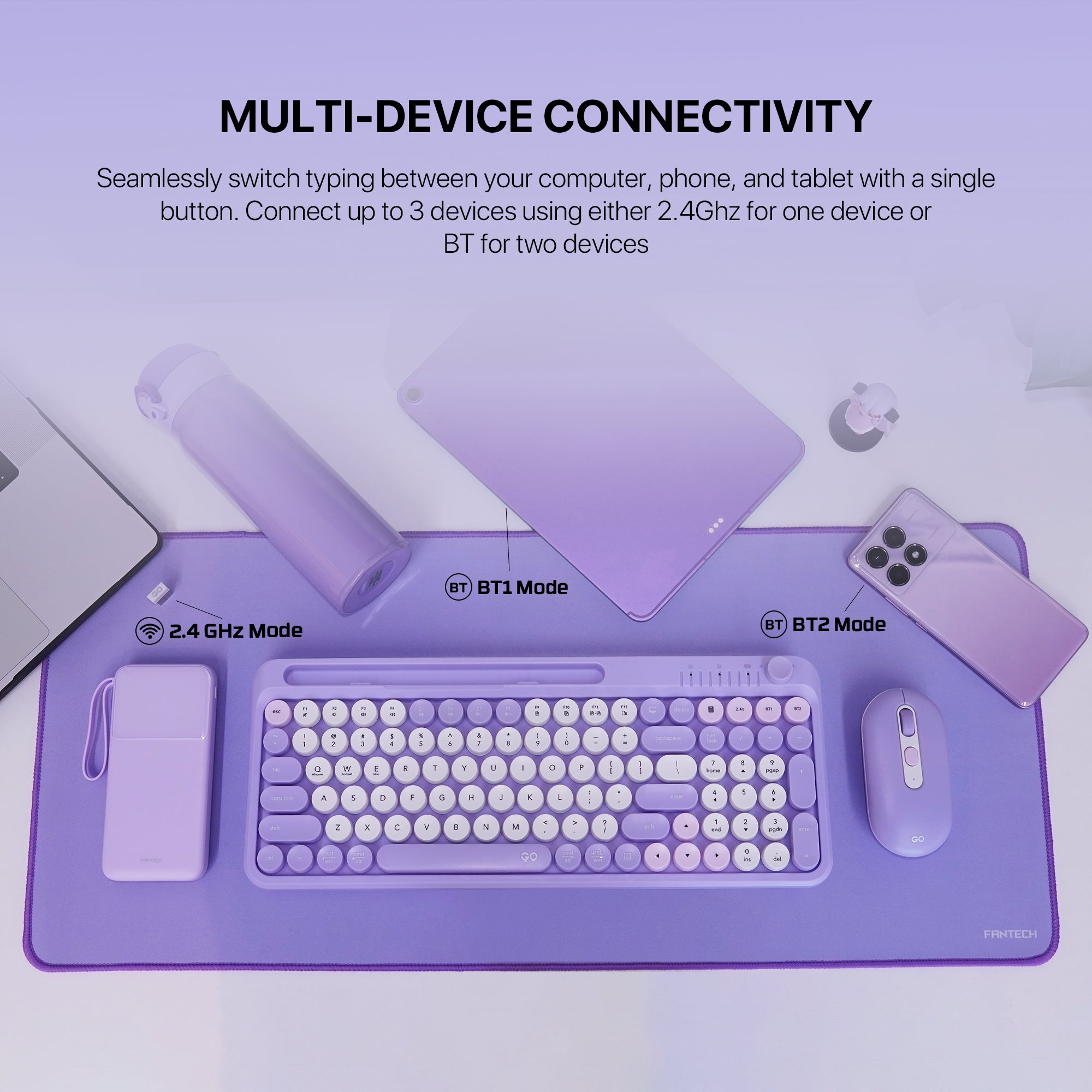 Fantech GO MOCHI85 75% Wireless Keyboard and Mouse Combo Computer Keyboard Set