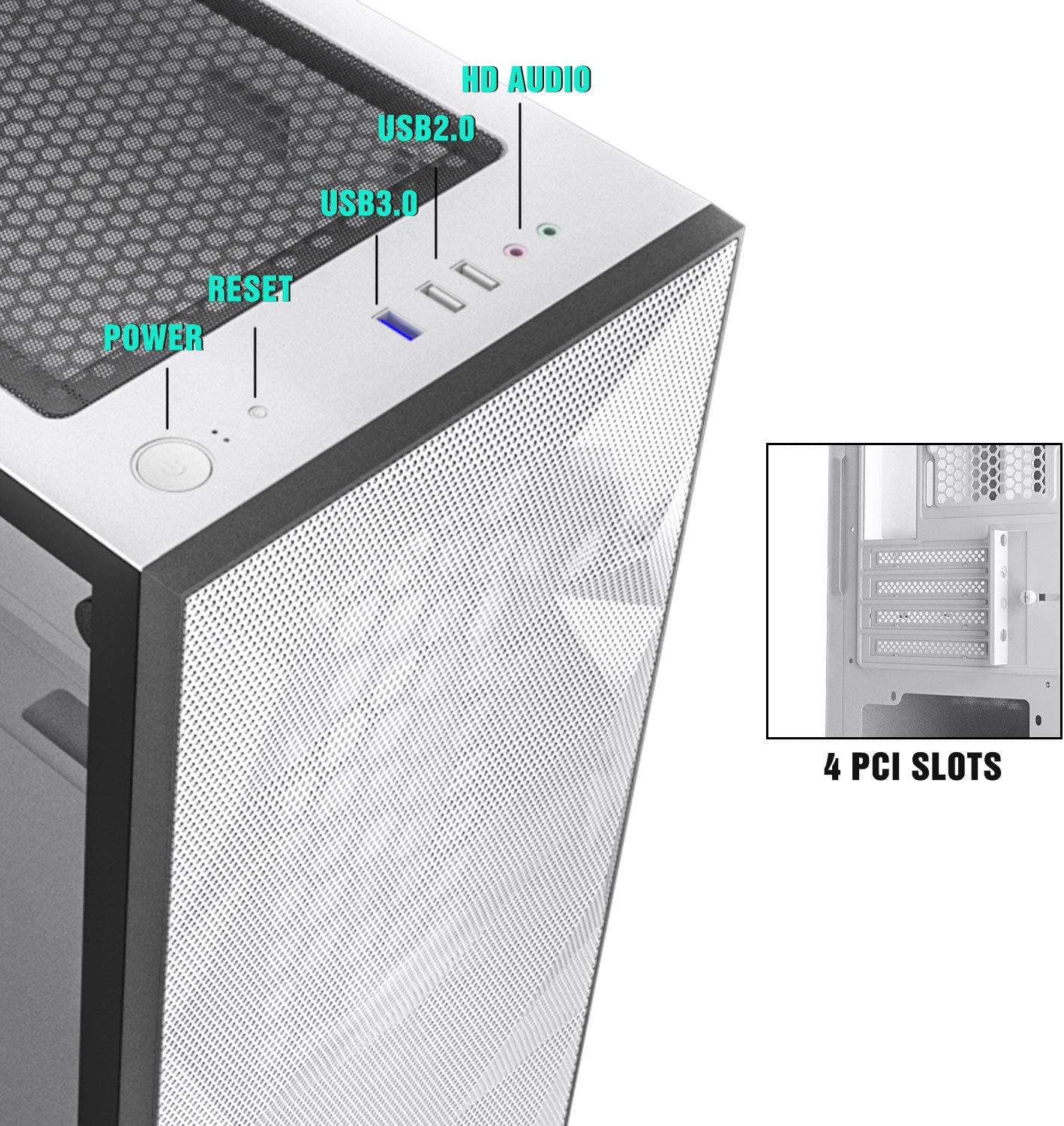 DarkFlash Gaming PC Case Tempered Glass Micro-ATX Tower Computer Case Support 330mm VGA Length (DLM21-Mesh)