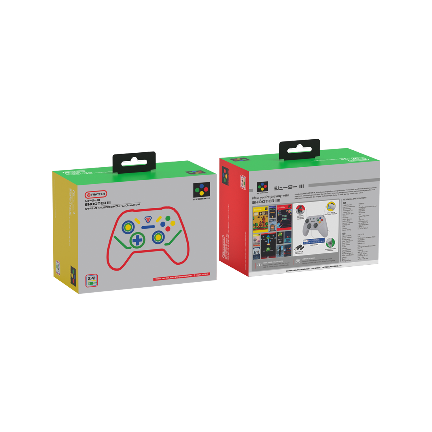 Fantech SUPER MAXFIT Wireless Gaming Controller Gamepad Multi-platform Hall-Effect (Grey)