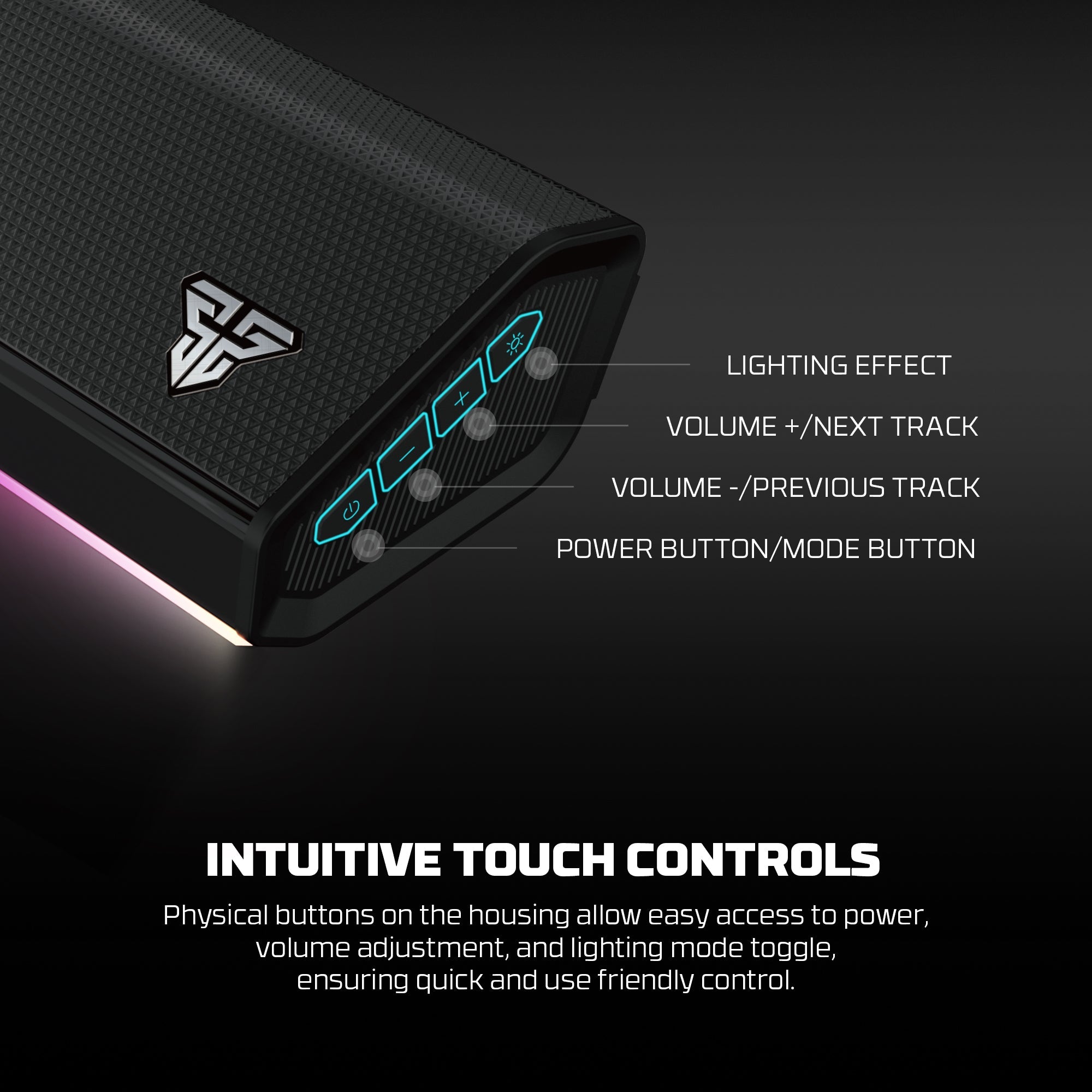 Fantech GROOVE BAR PRO Built in Microphone Portable RGB Wireless Gaming Speaker