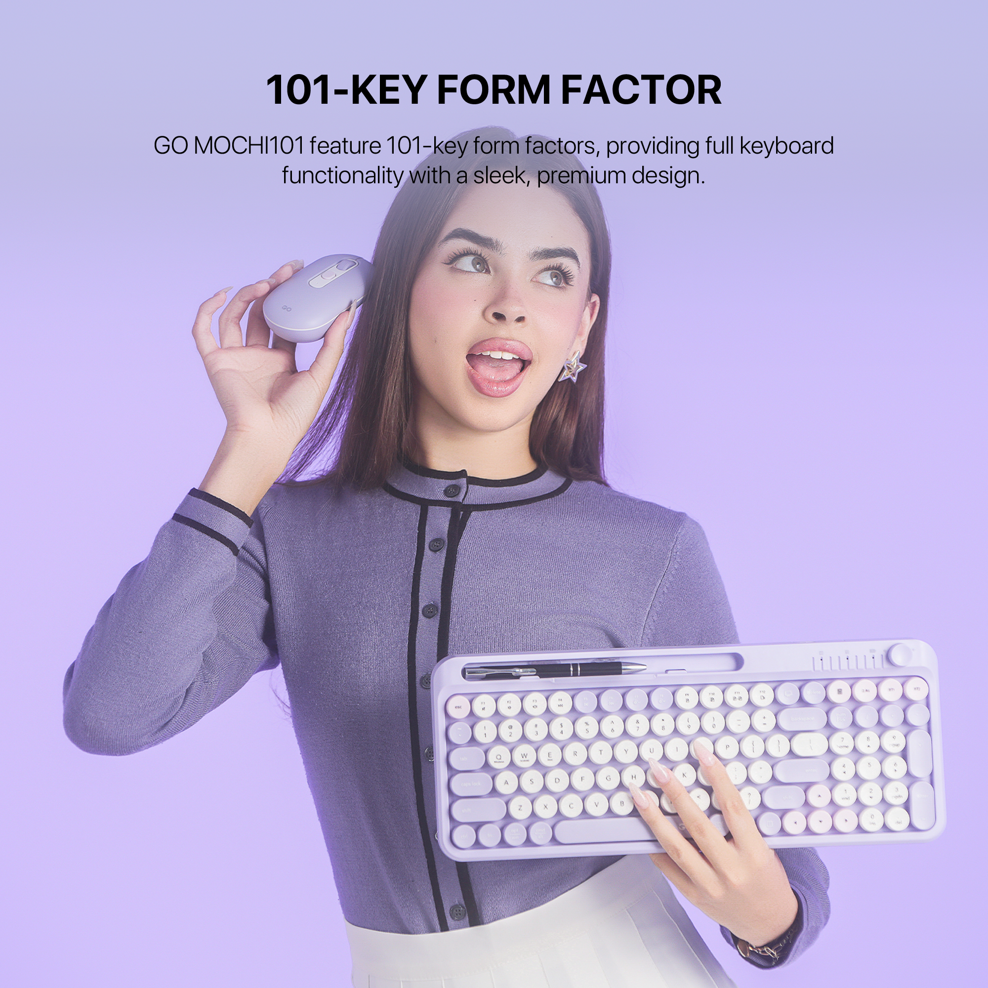 Fantech GO MOCHI101 95% Wireless Keyboard and Mouse Combo Computer Keyboard Set