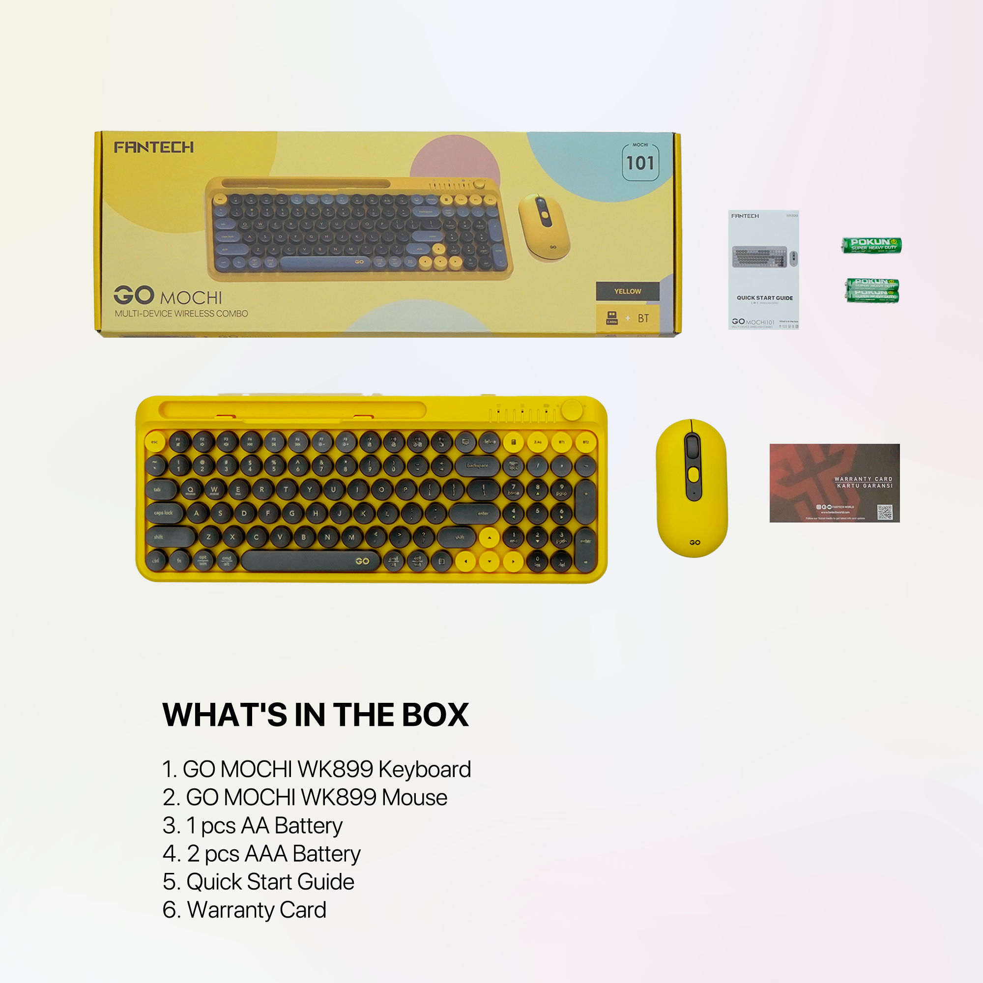 Fantech GO MOCHI101 95% Wireless Keyboard and Mouse Combo Computer Keyboard Set