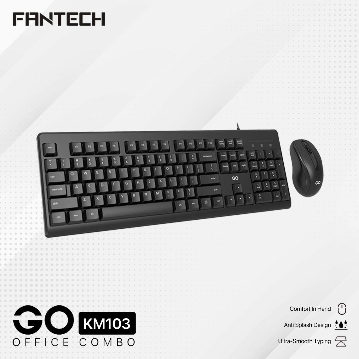 Fantech GO KM103 Full size Office Wired Keyboard and Mouse Combo