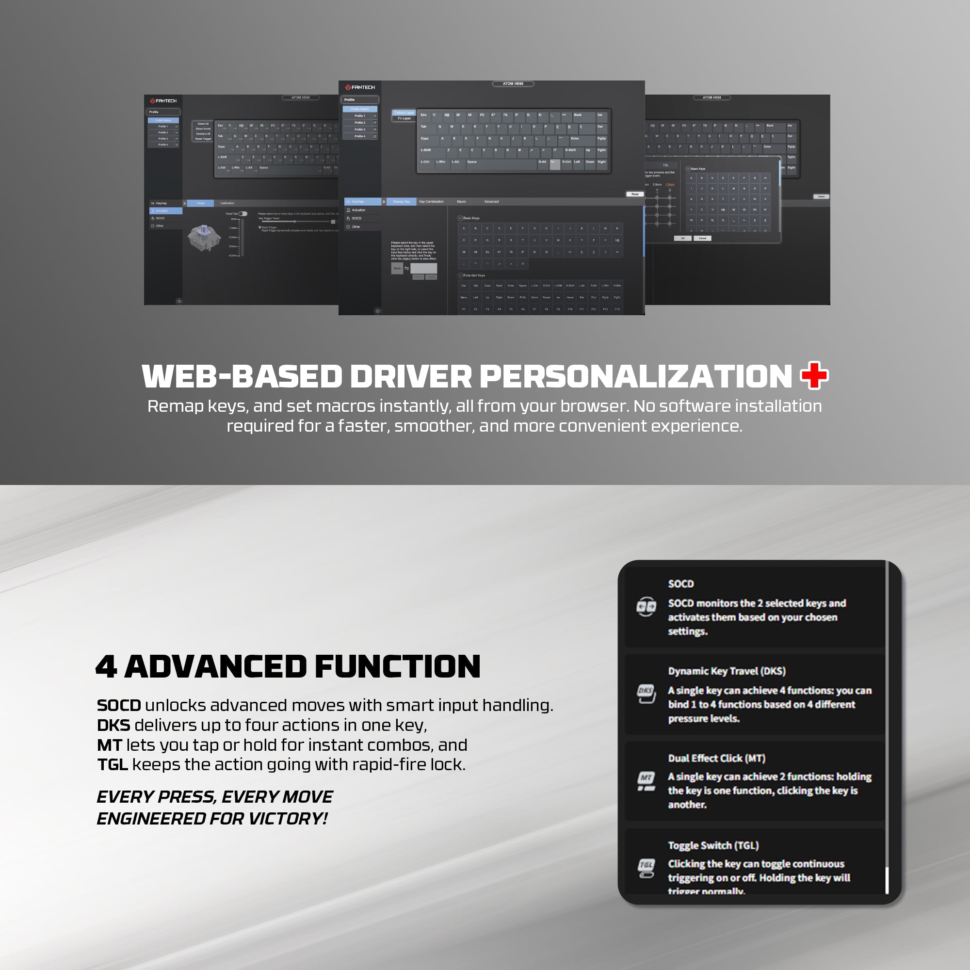 Fantech ATOM HE68 8K Wired Magnetic Keyboard