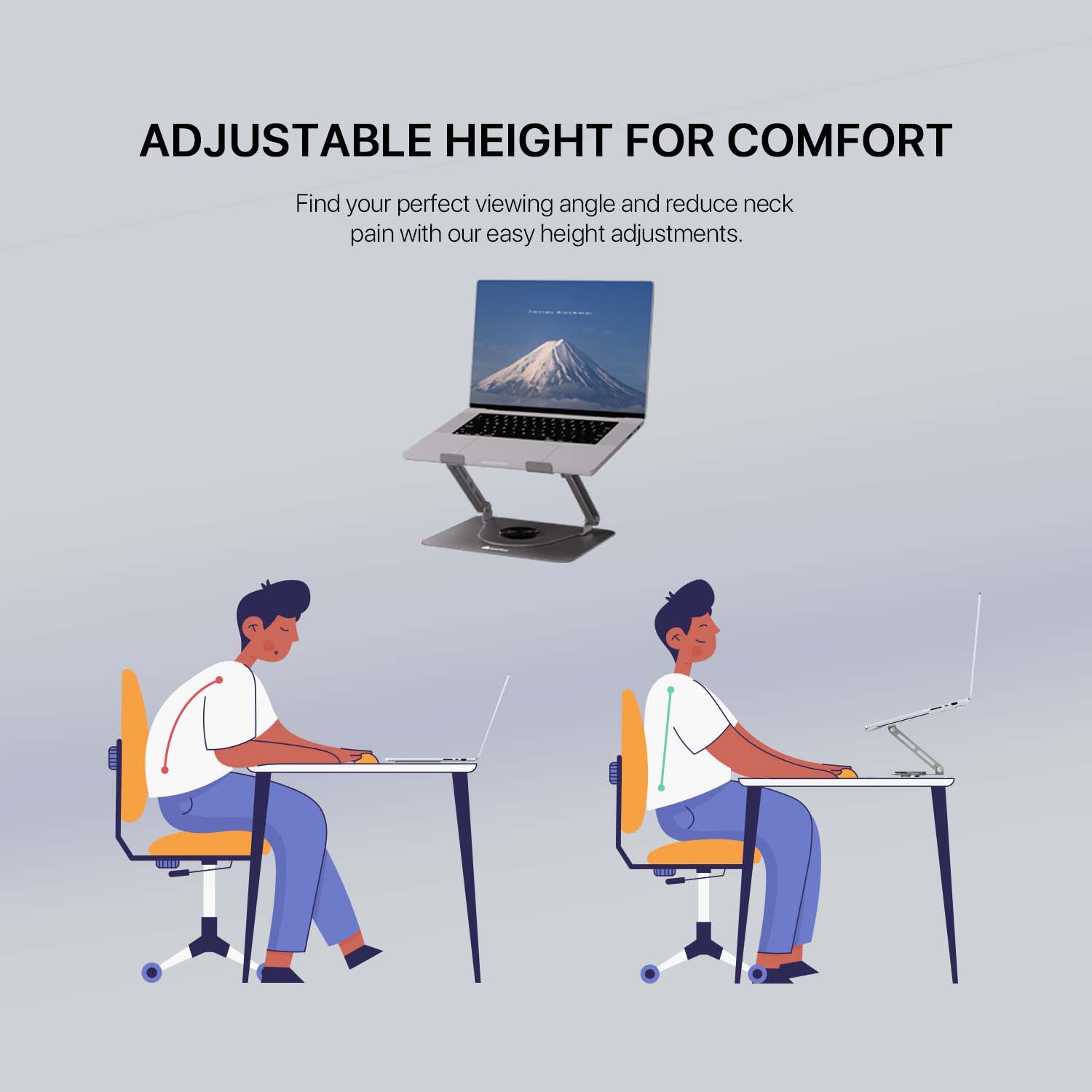 Fantech NC30 Notebook Laptop Cooler RGB Cooling Stand with 360° Rotating Base - Grey