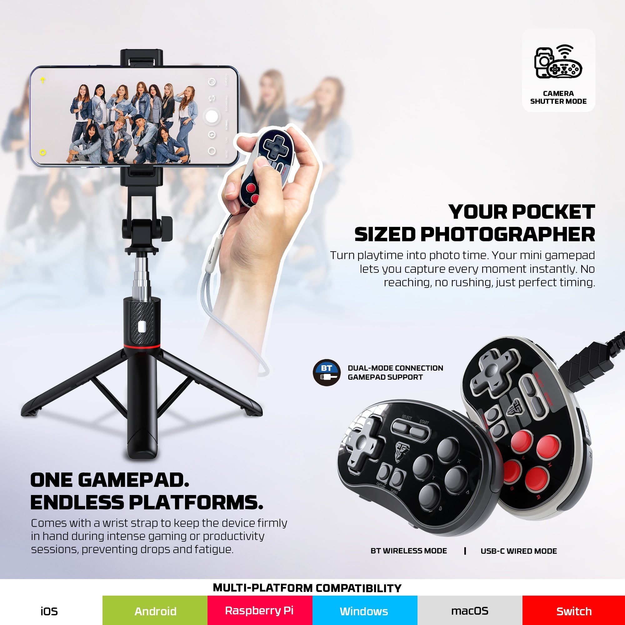 Fantech EOS MINI Bluetooth Pocket-Size Mini Gamepad Controller