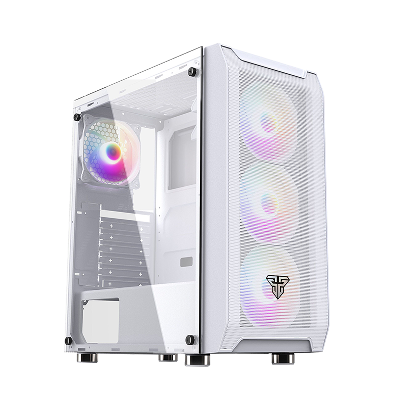 Fantech PC Gaming Computer Case Tempered Glass ATX Tower with 4 x RGB Fan (CG80)