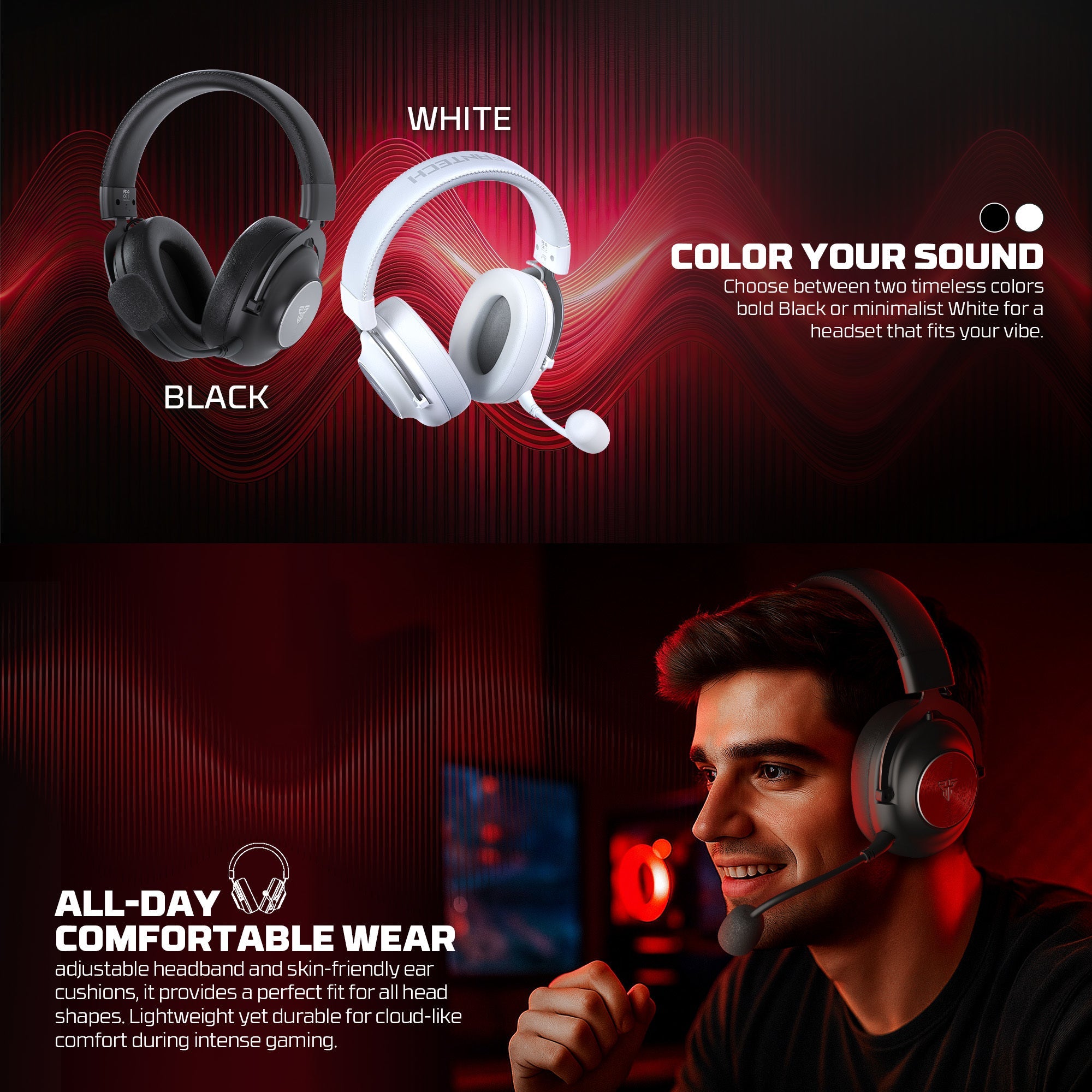 Fantech WHG05 STELLAR Wireless Bluetooth Dual Microphones Multi-platform Headset