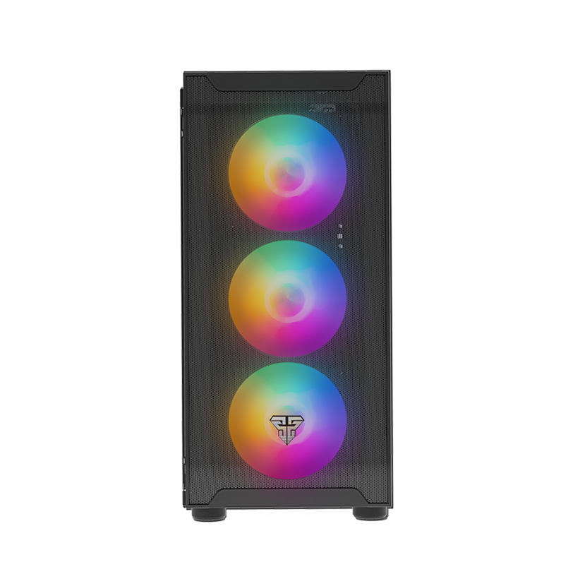 Fantech PC Gaming Computer Case Tempered Glass ATX Tower with 4 x RGB Fan (CG80)