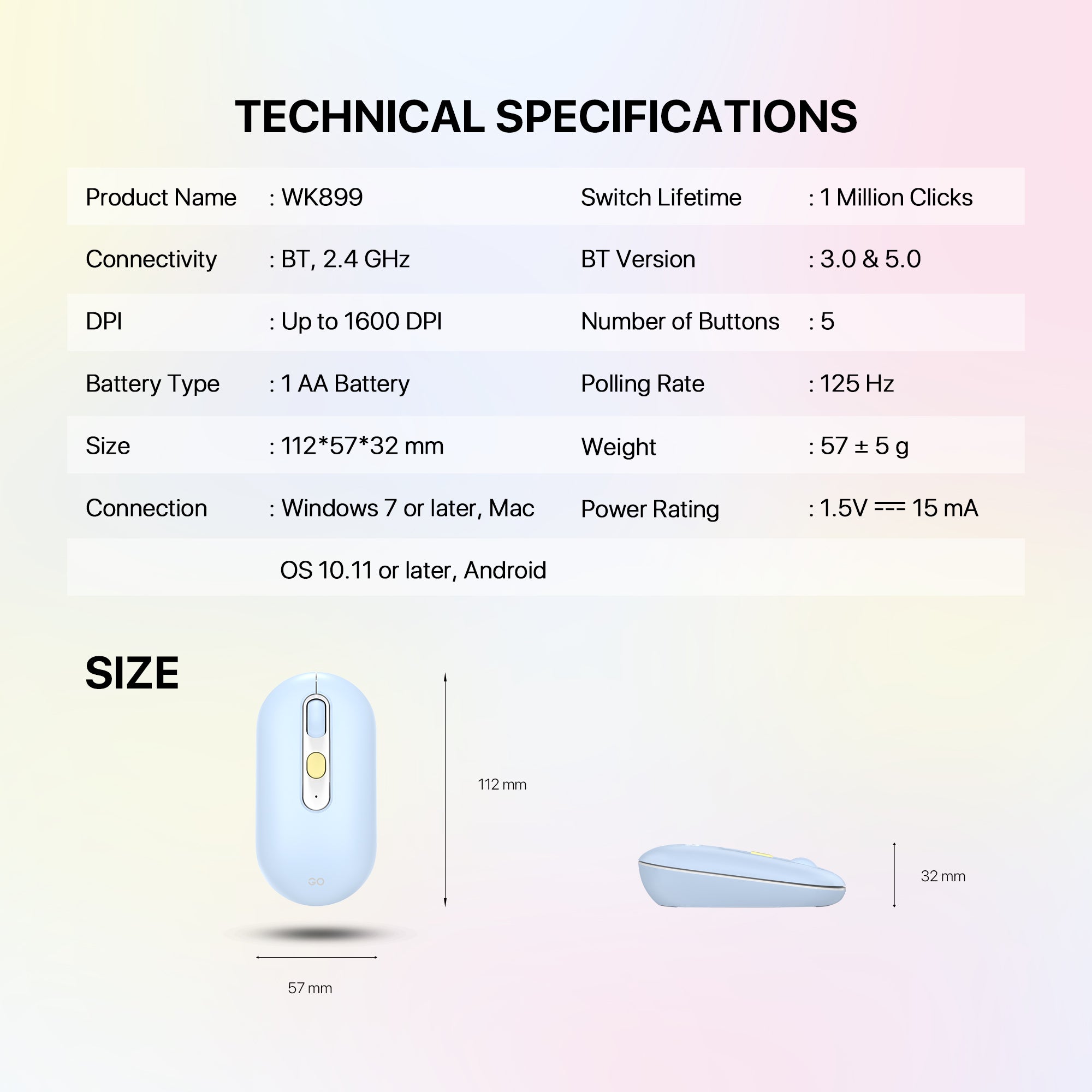 Fantech GO MOCHI85 75% Wireless Keyboard and Mouse Combo Computer Keyboard Set