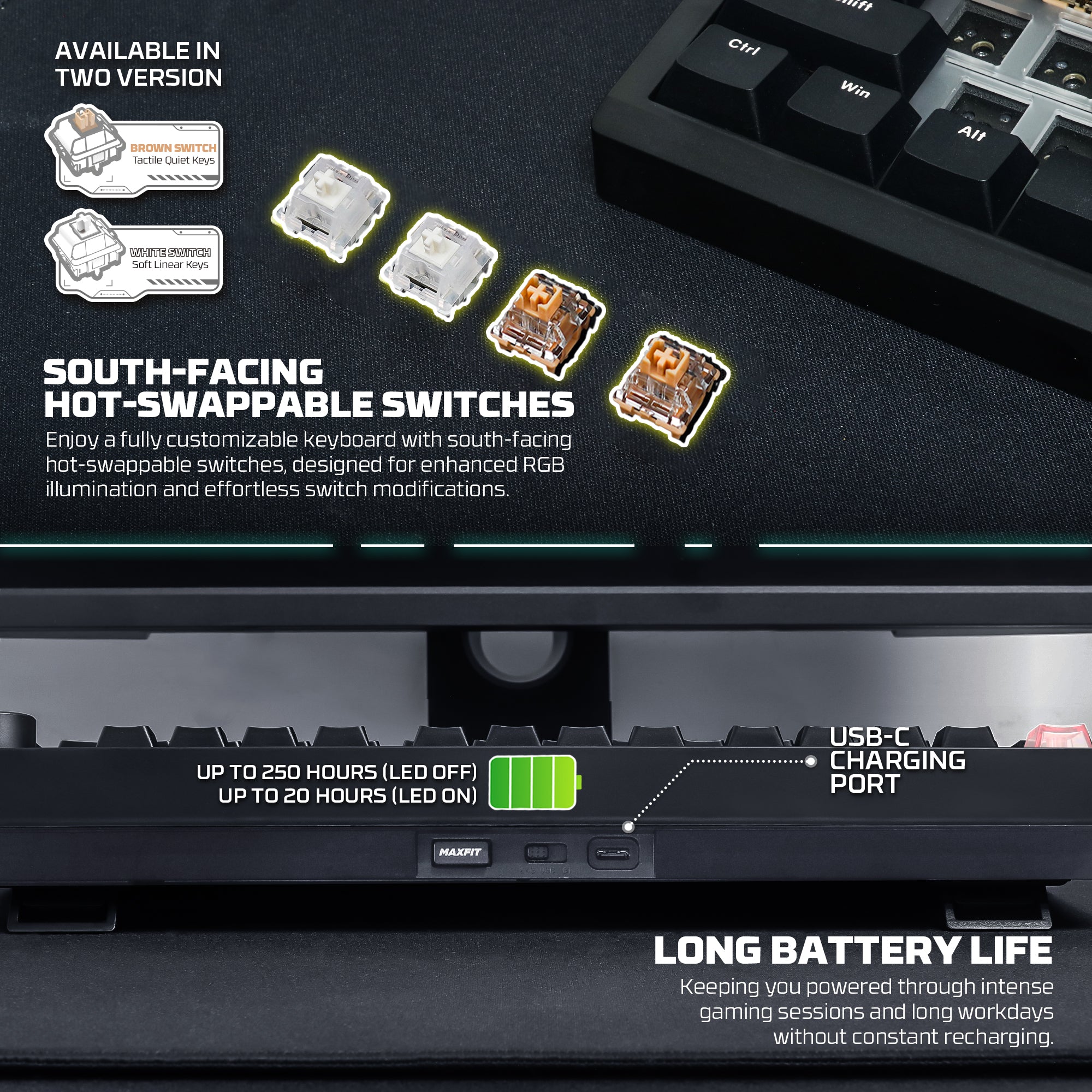 Fantech MAXFIT8 QMK Wireless Mechanical Keyboard