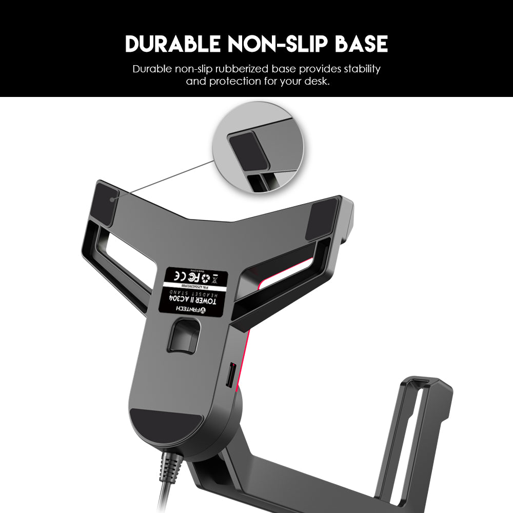 Fantech AC304 Pro RGB Headset Stand with USB Port (Black)