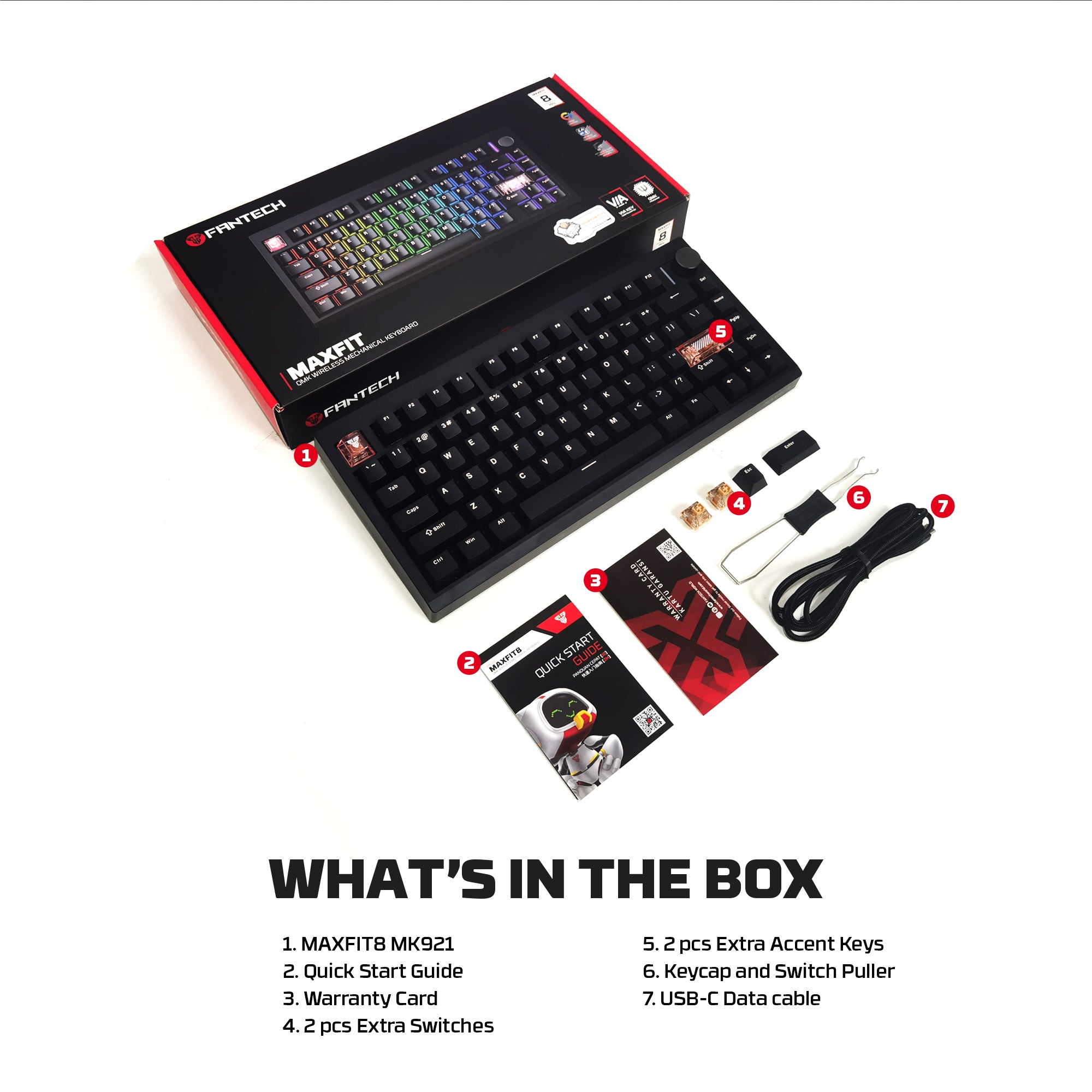 Fantech MAXFIT8 QMK Wireless Mechanical Keyboard