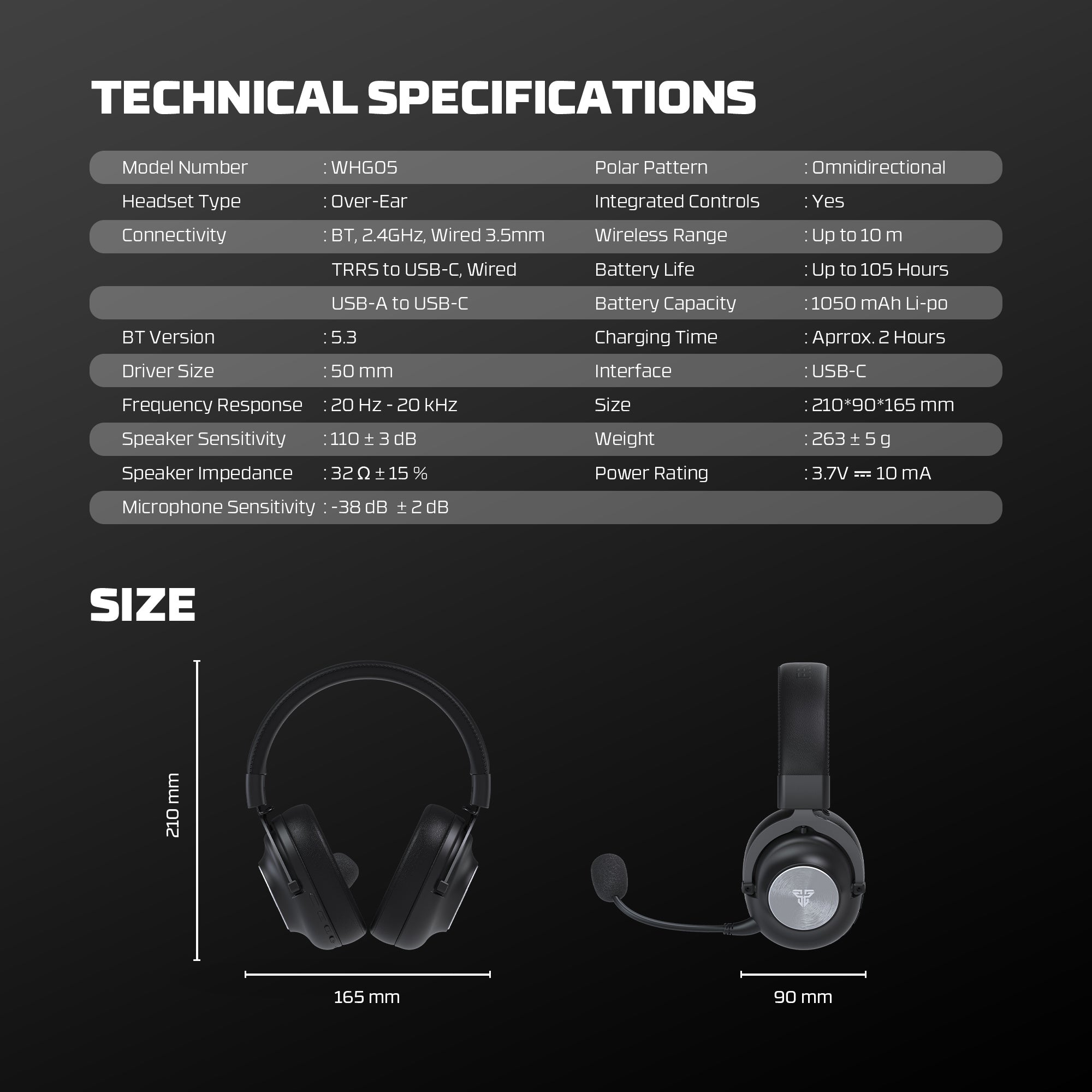 Fantech WHG05 STELLAR Wireless Bluetooth Dual Microphones Multi-platform Headset