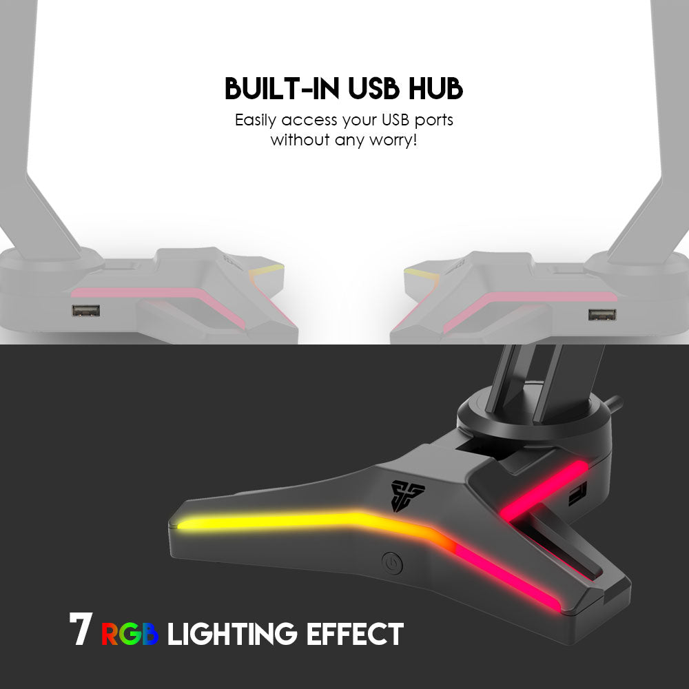 Fantech AC304 Pro RGB Headset Stand with USB Port (Black)