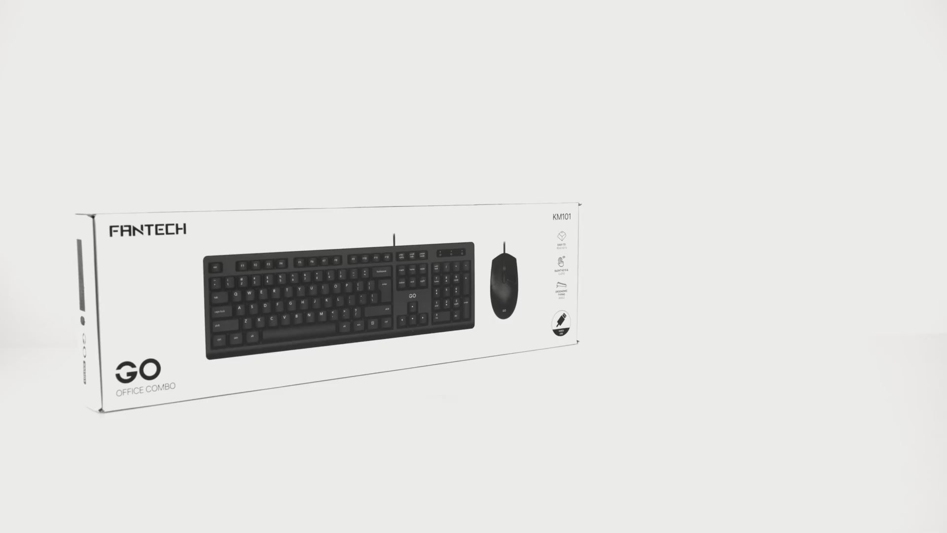 Fantech GO KM101 Full size Office Silent Wired Spill resistant Keyboard and Mouse Combo