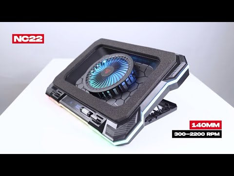 Fantech NC22 RGB Notebook Cooler with Dual USB-A power port and Phone Holder