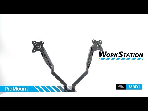 WorkStation MBD01 Dual-Arm Monitor Bracket 90 degree tilt for 13" to 32" Screen