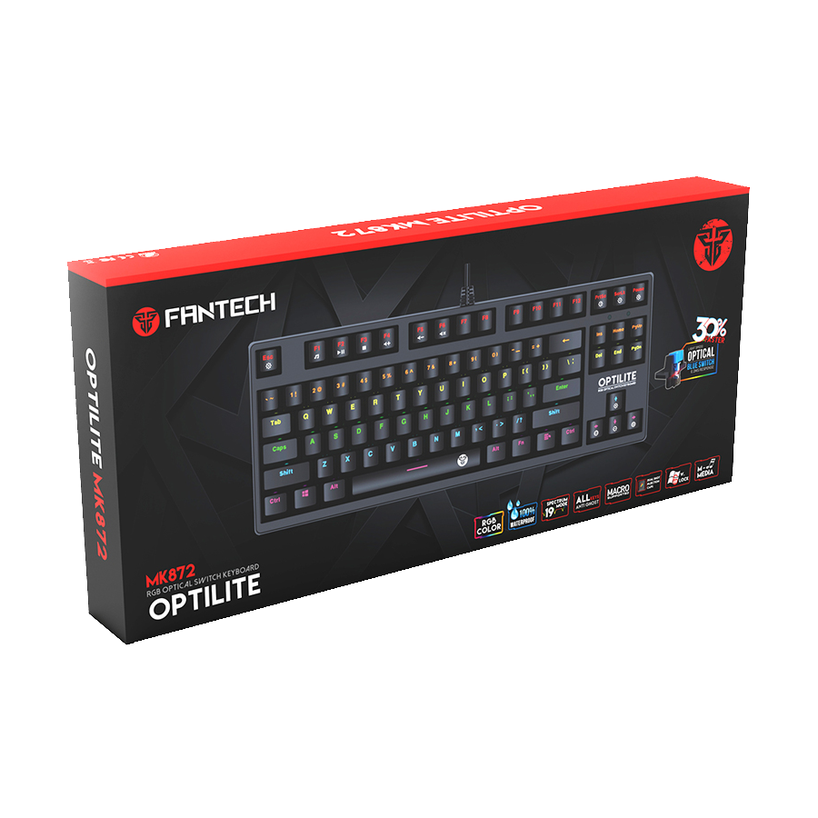 Fantech MK872 Gaming PC Optical Mechanical Keyboard 87 Keys Black Switch RGB Backlight Water Proof Gaming Keyboard Gaming Keyboard