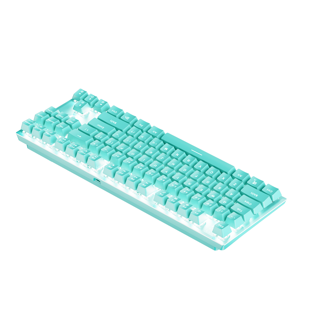 Fantech MK856 Gaming PC Mechanical Keyboard White LED Backlit Computer Keyboard-Mint
