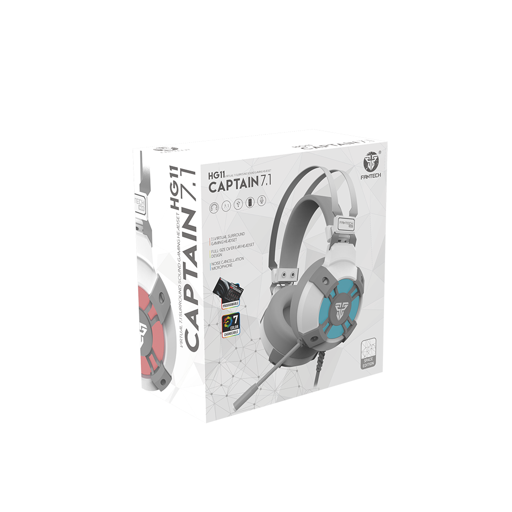 Fantech Gaming Headset Virtual 7.1 Surround Headphone Space White