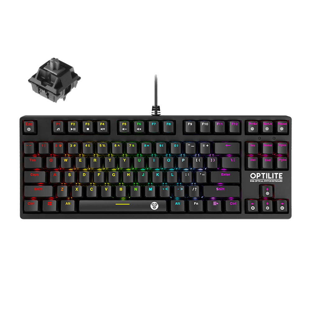 Fantech MK872 Gaming PC Optical Mechanical Keyboard 87 Keys Black Switch RGB Backlight Water Proof Gaming Keyboard Gaming Keyboard