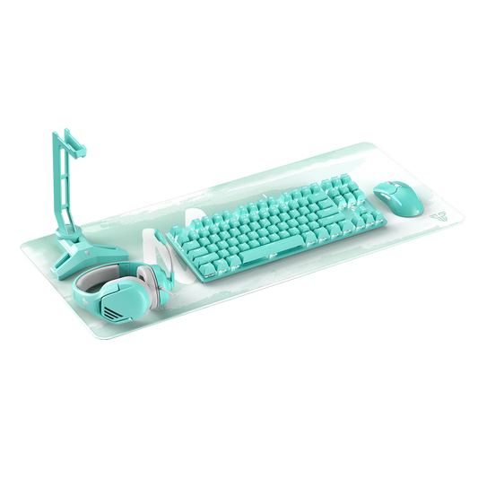 Fantech Mint Edition Gaming 5-IN-1 Keyboard + Mouse +Mousepad + Headset + Stand Computer Combo Set