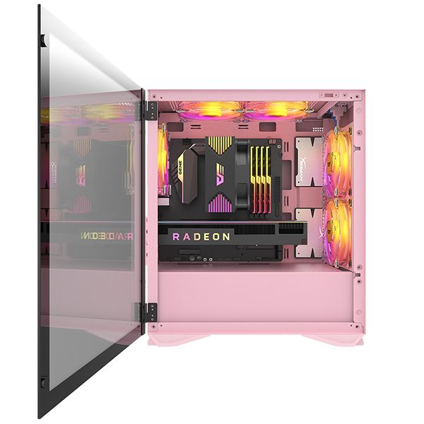 DarkFlash Gaming PC Case Tempered Glass Micro-ATX Tower Computer