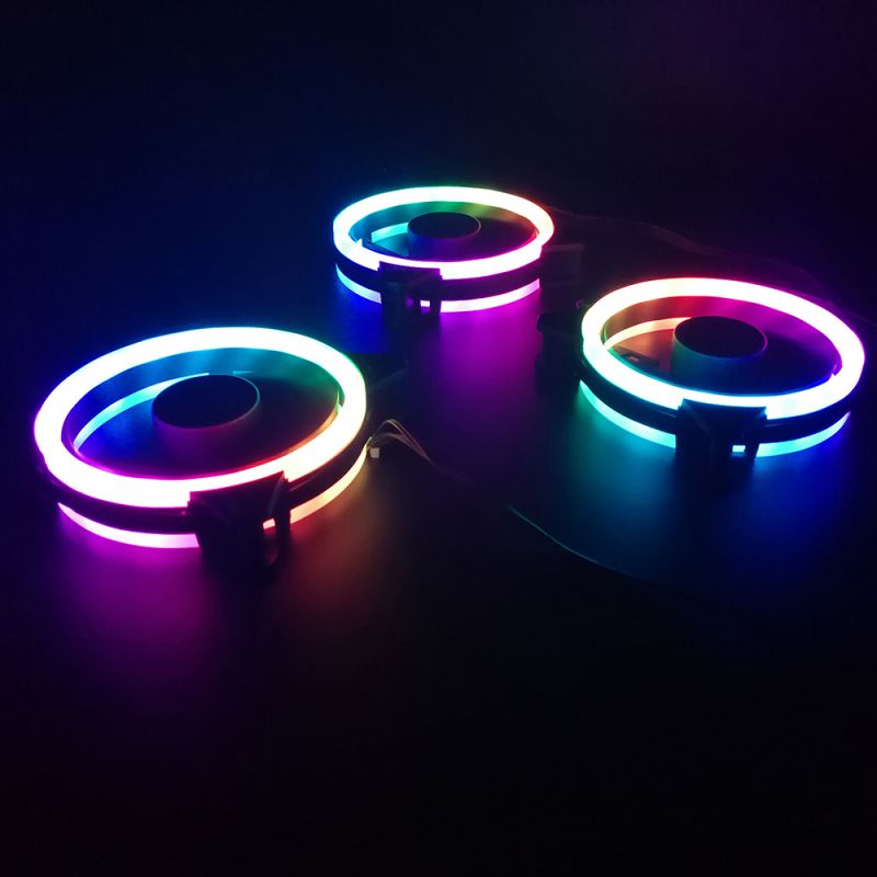 Versatile Cooling: DarkFlash DR12 PRO 3-Pack A-RGB Dual-Ring Case Fans ...